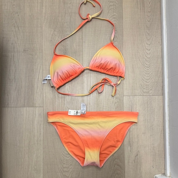 NWT Aerie Sunset Gradient Pink Orange Bikini - Picture 2 of 5